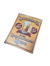 Bier Blechschild lustige Sprüche Bar Pub 22x17cm Männertag Geschenke Biertrinker