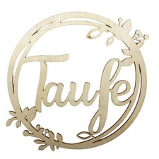 Holz Schild Taufe Natur 25 cm