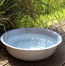 Wanne Schüssel Metall Groß Pflanzen Wasser Terrasse Balkon Mini Teich Deko Zink