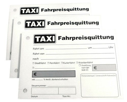 TAXI-Fahrpreis-Quittung