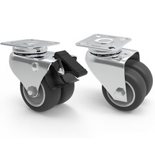 TRANSPORTROLLE 50 mm Möbel Rolle Rad Lenkrollen Doppelrollen grau 100KG / Rolle