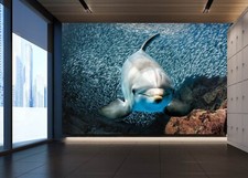 3D See Fisch Q4241 Tapete Wandgemälde Fototapete Selbstklebend Panda