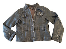 ARMA  Leder-Jacke, schwarz, Größe 42, Used-style, gebraucht