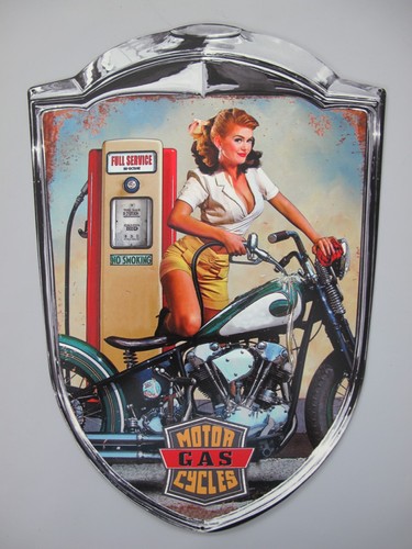 Blechschild gas pinup - "gas",