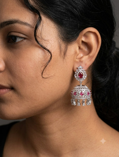 American diamond jhumka - cz,