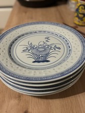 5 China Teller Flach Weiß