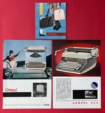 3 x CSSR Reklame Prospekt um 1965 CONSUL Schreibmaschine     ( F23050