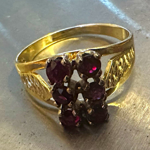 585 gelbgold ring mit rotem - gelbgold,