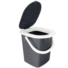 Toiletteneimer grau mit Deckel Campingtoilette 120 kg Sitzhöhe 35 cm WC Outdoor