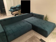 Modernes Ecksofa mit Schlaffunktion – Grün, kaum benutzt, Top-Zustand!