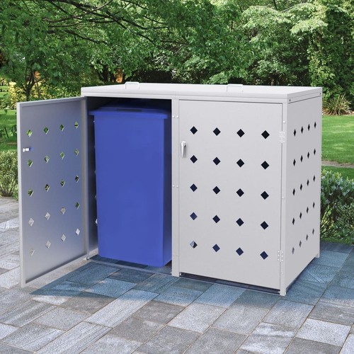 Edelstahl mülltonnenbox 240l - edelstahl,