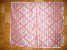 60x67 geometrisch Rauten Punkte Jacquard Rot Grün Weiß Bezugsstoff Kissen Möbel