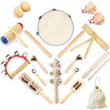 Musikinstrumente Set Holz Kinder Percussion Naturspielzeug Rhythmus Trage Tasche