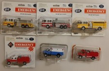 Lot of 6 Boley Fire Trucks Die Cast of Plastic 1:87 Emergency Feuerwehr H0 (B2)