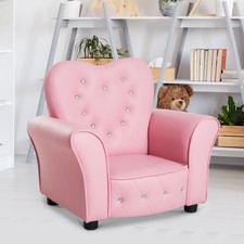 HOMCOM Kindersofa Kindersessel Prinzessin Minisofa Kinderzimmer Sofa herzförmig