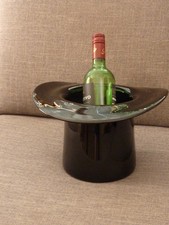 Edler Sektkühler  * Zylinder aus schwarzem Glas * Blickfang für jede Feier *