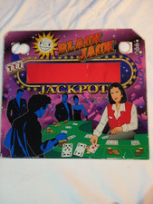 BLACK JACK JACKPOT  MERKUR  GLASSCHEIBE BUNTGLASSCHEIBE GELDSPIELAUTOMAT DEKO