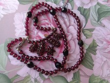 Granat kette collier antik - granat,