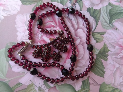 Granat kette collier antik - kette,