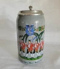 Augustiner Bierkrug Oktoberfest Wiesn 1988 München Krug 1 L Zinndeckel  n.29