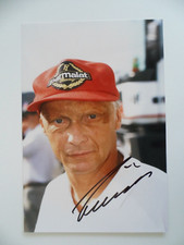 Original Autogramm Niki Lauda Weltmeister Formel 1  Großfoto N356