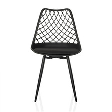 hjh LIVING BEGIO S Outdoor Stuhl Schalenstuhl Gartenstuhl Schwarz stapelbar