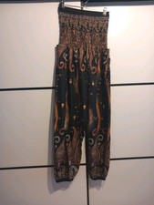 Haremshose mit Pfauenmuster