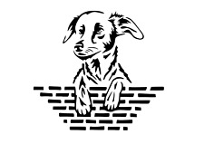Schablone " Hund auf Mauer
