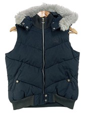 ADIDAS Damen Steppweste Schwarz Gr. 38/M Kapuze Fellbesatz Sportlich Casual