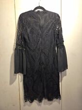 Damen Abendkleid Schwarz mit Spitze Langarm - Gr. M (Ungetragen)