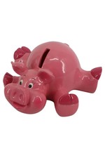FORMANO Spardose Sparschwein Rosa Keramik Nostalgisch Vintage Geschenk