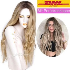 Damen Perücken Lang Blond