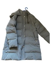 Zara Damen Steppjacke Grau XXL Casual Winterjacke mit Kapuze