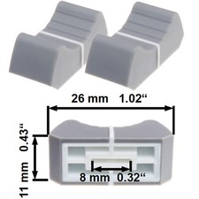 Sifam 2 Faderknopf Hell GRAU 8mm Fadercaps Faderkappen Caps Mischpulte Mixer