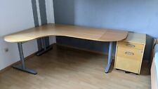 IKEA Galant Schreibtisch L-Form 200x60x150x80 mit Rollcontainer Buche