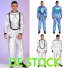 DE!iEFiEL Herren Astronaut Kostüm Sliber Jumpsuits Einteiler Overall Raumanzug