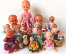 Großes Konvolut 15 Puppen Badewanne  Korb Baby Schlafaugen Hase 7-23cm alt