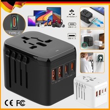 Universal Reiseadapter Weltweit 4 USB Anschlüsse für UK US AUS EU 224+ Ländern