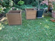 2 Blumenkübel Holz 60x60 braun