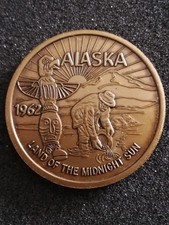 5 Trade Dollars 1962, Alaska, USA, Goldwäscher, Antik-Bronze, sehr selten!