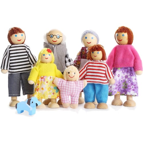 Puppenfamilie holz puppenhaus - holz,