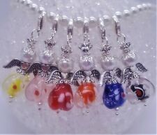 5 / 10 Schutzengel Bastel Kit Murano-Stil Gastgeschenk Lampwork Perlen Herz DIY 