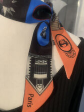 TASCHENSCHAL TUCH 6*100cm HALSTUCH SCARF KUNSTSEIDE SILK MONOGRAM *G* PARIS