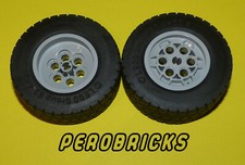 Lego Technic Technik Reifen, Räder 62,4 x 20S, 2 Stück, hellgraue Felgen Stopper