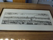 Prospect der Brücken zu Dresden . Kupferstich Gerahmt