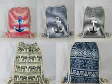 Rucksack Hipster Turn Beutel  Turnbeutel Sport Tasche Gym Bag Anker Elefant