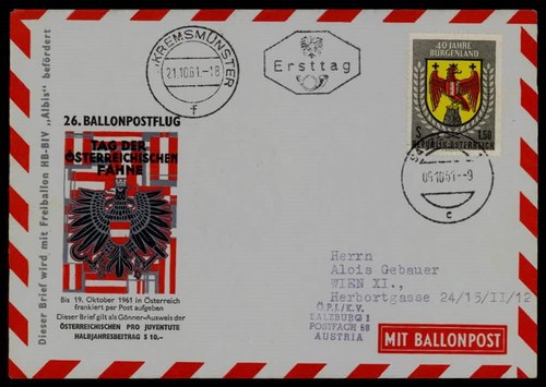 österreich ballonpost 1961 - Österreich,