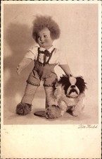 Ak Puppe in Lederhosen mit