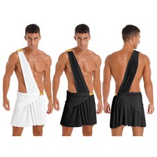 Herren Gladiator Kostüm Ein-Schulter Harness mit Römisch Rock Toga Griechischer