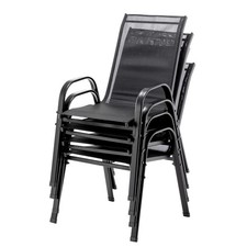 4 × Stapelstühle Gartenstuhl Gartenstuhl Balkonstühle Stapelstuhl Schwarz